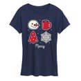 thumbnail image 1 of Instant Message - Merry Christmas Grid - Women's Short Sleeve Graphic T-Shirt, 1 of 6