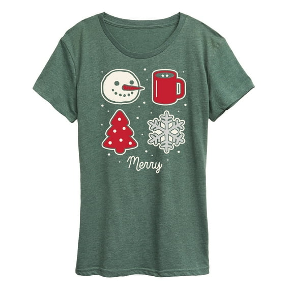 Instant Message - Merry Christmas Grid - Women's Short Sleeve Graphic T-Shirt