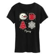 thumbnail image 1 of Instant Message - Merry Christmas Grid - Women's Short Sleeve Graphic T-Shirt, 1 of 6