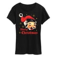 thumbnail image 1 of Instant Message - Merry Christmas Vintage Santa White Tee - Women's Short Sleeve Graphic T-Shirt, 1 of 6