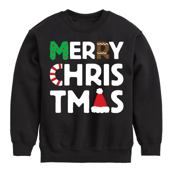 Instant Message - Merry Christmas With Icons  - Kids Crew Fleece