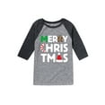 thumbnail image 1 of Instant Message - Merry Christmas With Icons - Youth Raglan, 1 of 5