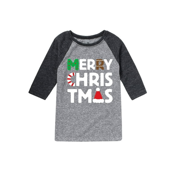 Instant Message - Merry Christmas With Icons - Youth Raglan