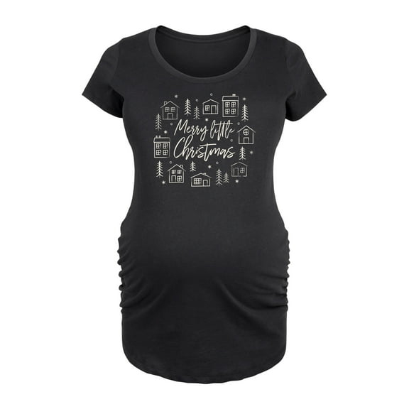 Instant Message - Merry Little Christmas - Maternity Scoop Neck Tee