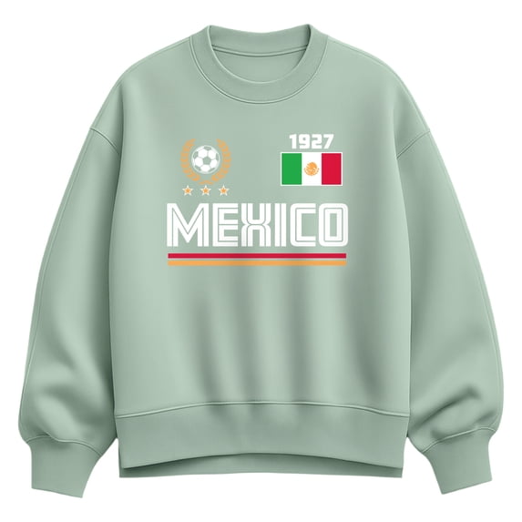 Instant Message - Mexico Soccer Jersey - Women's Oversized Fleece Crew Sweatshirt