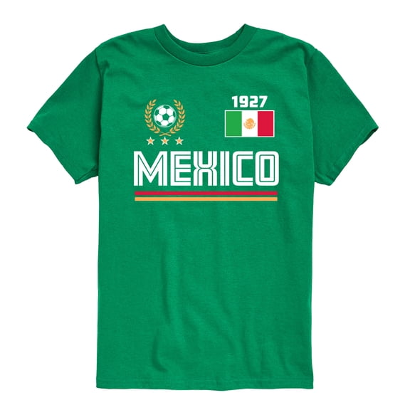 Instant Message - Mexico Soccer Jersey - Youth Boys Short Sleeve Graphic T-Shirt