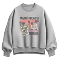 thumbnail image 1 of Instant Message - Miami Beach Florida Oversized Fleece Crew Sweatshirt, 1 of 5