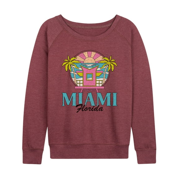Instant Message - Miami Florida - Women's Lightweight French Terry Long Sleeve Shirt