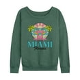 thumbnail image 1 of Instant Message - Miami Florida - Women's Lightweight French Terry Long Sleeve Shirt, 1 of 6