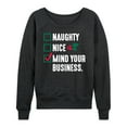 thumbnail image 1 of Instant Message - Mind Your Business Funny Christmas - Women's Lightweight French Terry Long Sleeve Shirt, 1 of 6