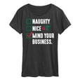thumbnail image 1 of Instant Message - Mind Your Business Funny Christmas - Women's Short Sleeve Graphic T-Shirt, 1 of 6