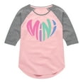 thumbnail image 1 of Instant Message - Mini Heart - Toddler & Youth Girls Raglan Graphic T-Shirt, 1 of 5