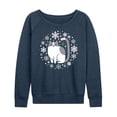 thumbnail image 1 of Instant Message - Mistletoe Cat - Women's French Terry Long Sleeve Pullover, 1 of 5