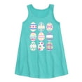 thumbnail image 1 of Instant Message - Mixed Patterned Easter Eggs - Toddler and Youth Girls A-line Dress, 1 of 5