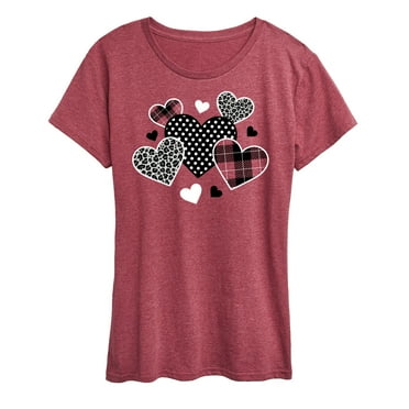 Instant Message - Mixed Patterned Hearts - Women's Short Sleeve Graphic T-Shirt