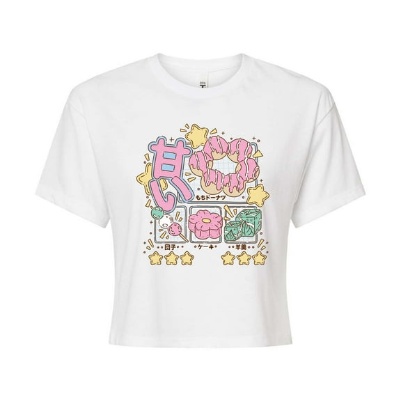 Instant Message - Mochi Donut - Junior's Cropped Graphic T-Shirt