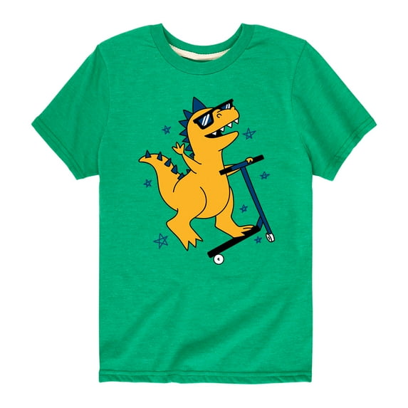Instant Message - Mohawk Scooter Dino - Toddler And Youth Short Sleeve Graphic T-Shirt