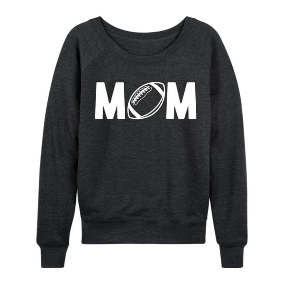 Instant Message - Mom Football - Women's French Terry Long Sleeve Pullover