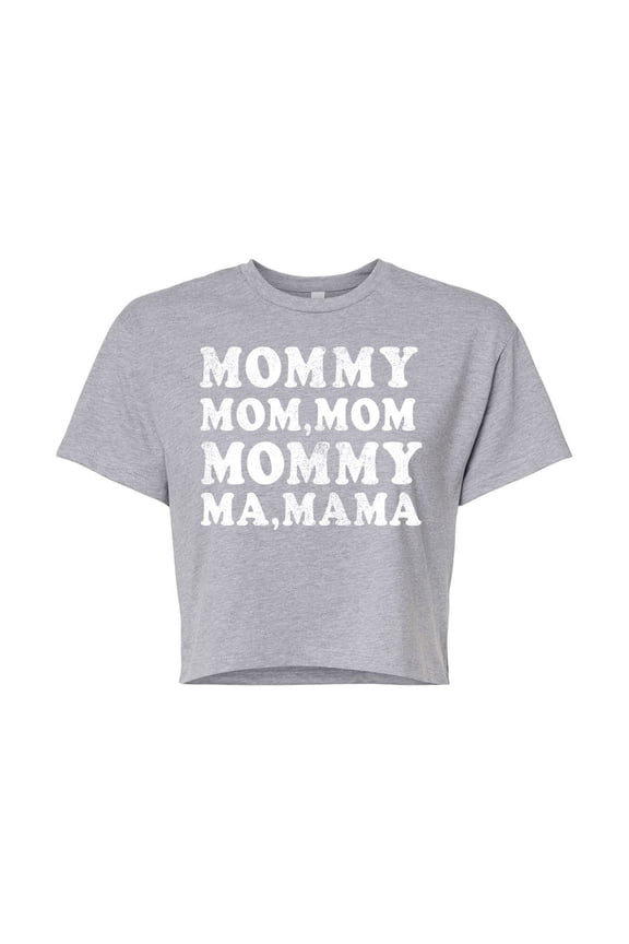 - Mom Repeat - Women's Cropped Short Sleeve Graphic T-shirt