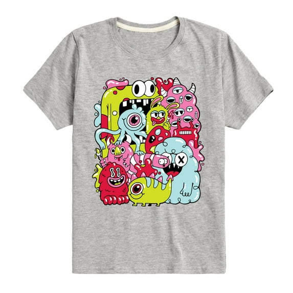 Instant Message - Monster Doodle - Toddler & Youth Short Sleeve T-Shirt