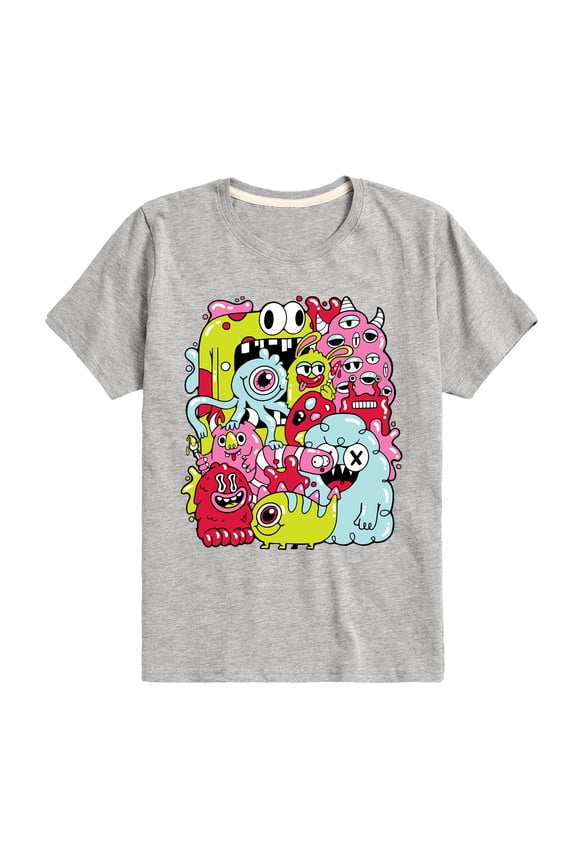 - Monster Doodle - Toddler & Youth Short Sleeve T-Shirt