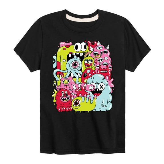 Instant Message - Monster Doodle - Toddler & Youth Short Sleeve T-Shirt