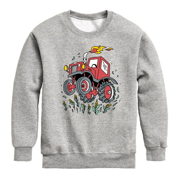 Instant Message - Monster Tractor - Toddler & Youth Crewneck Fleece Sweatshirt