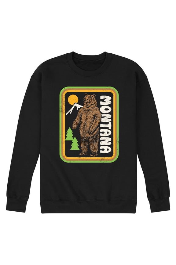 - Montana Bear Badge  - Men's Crew Neck Fleece Pullover