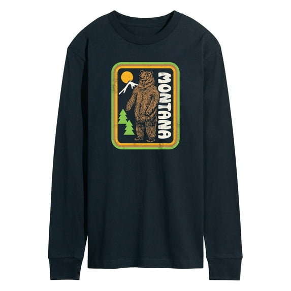 Instant Message - Montana Bear Badge - Men's Long Sleeve T-Shirt
