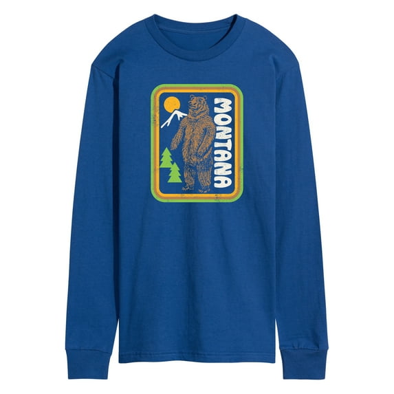Instant Message - Montana Bear Badge - Men's Long Sleeve T-Shirt