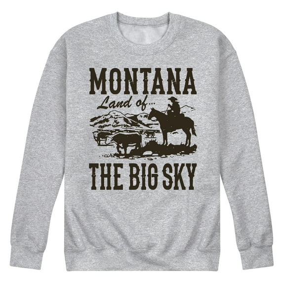 Instant Message - Montana Land Of Big Sky - Men's Crew Neck Fleece Pullover