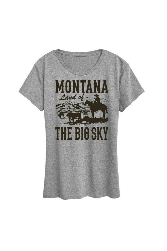 - Montana Land Of Big Sky -Women's Short Sleeve Graphic T-Shirt