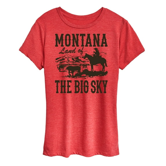 Instant Message - Montana Land Of Big Sky -Women's Short Sleeve Graphic T-Shirt