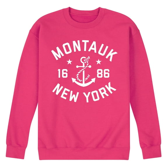 Instant Message - Montauk New York - Men's Crew Neck Fleece Pullover