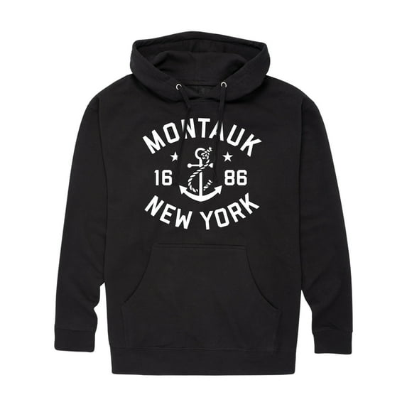 Instant Message - Montauk New York - Men's Pullover Hooded Fleece Sweatshirt