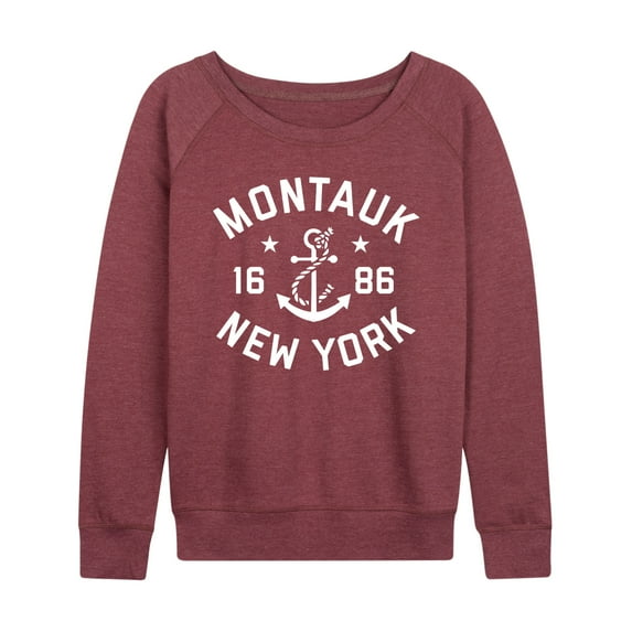 Instant Message - Montauk New York - Women's Lightweight French Terry Long Sleeve Shirt
