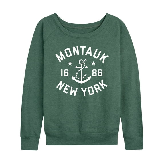 Instant Message - Montauk New York - Women's Lightweight French Terry Long Sleeve Shirt