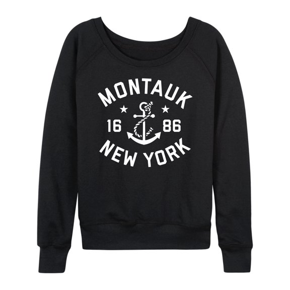 Instant Message - Montauk New York - Women's Lightweight French Terry Long Sleeve Shirt