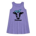 thumbnail image 1 of Instant Message - Mood Cow - Toddler & Youth Girls A-line Dress, 1 of 5