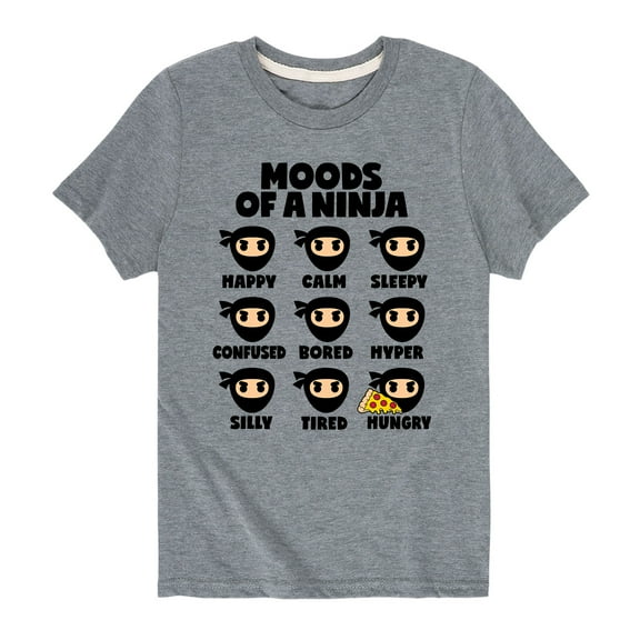 Instant Message - Moods Of A Ninja - Toddler And Youth Short Sleeve Graphic T-Shirt