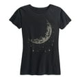 thumbnail image 1 of Instant Message - Moon And Falling Stars Metallic - Women's Short Sleeve Graphic T-Shirt, 1 of 5