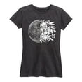 thumbnail image 1 of Instant Message - Moon And Flowers Split Graphic - Women's Short Sleeve Graphic T-Shirt, 1 of 5
