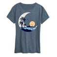 thumbnail image 1 of Instant Message - Moon Beach Scene - Women's Short Sleeve Graphic T-Shirt, 1 of 6