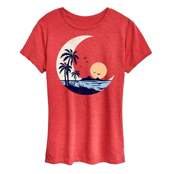 Instant Message - Moon Beach Scene - Women's Short Sleeve Graphic T-Shirt