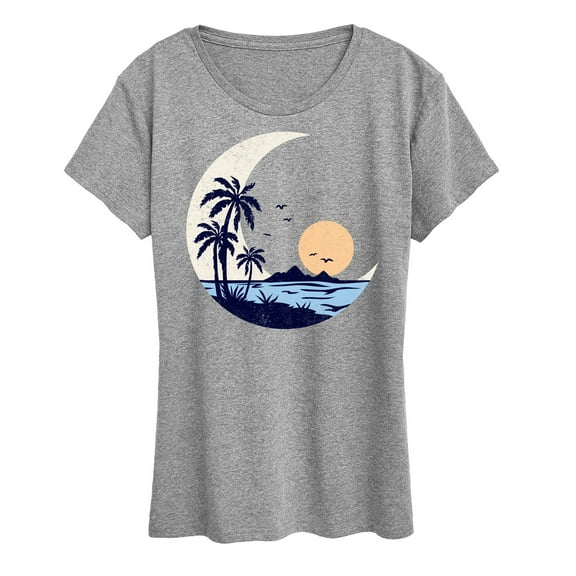 Instant Message - Moon Beach Scene - Women's Short Sleeve Graphic T-Shirt
