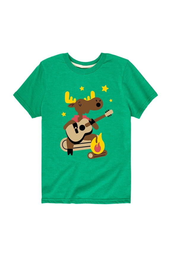 - Moose Playing Guitar - Toddler And Youth Short Sleeve Graphic T-Shirt