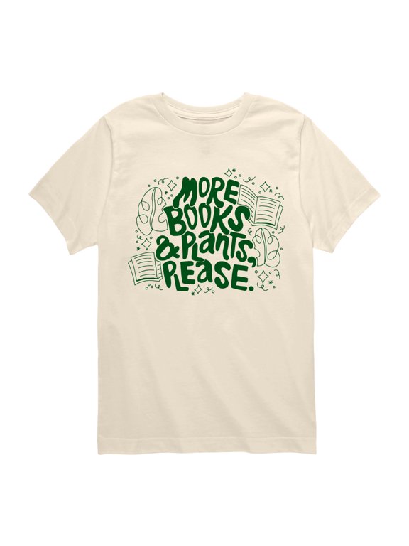 - More Books and Plants Please Boys' Short Sleeve Graphic T-Shirt