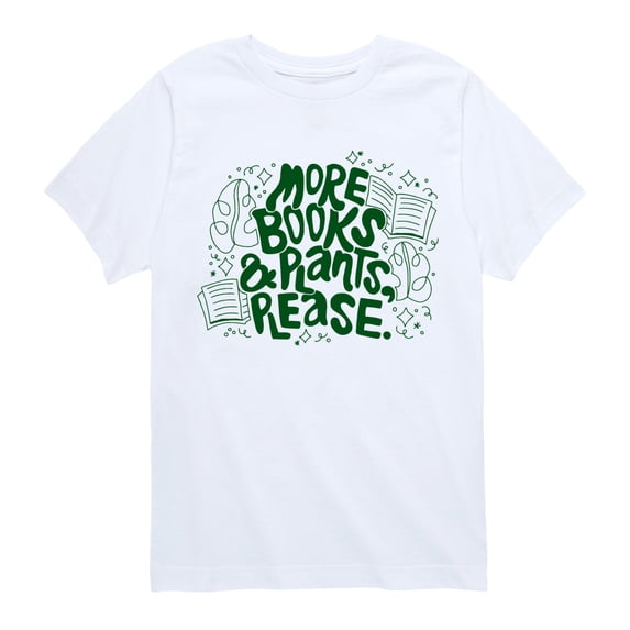 Instant Message - More Books and Plants Please Short Sleeve Graphic T-Shirt