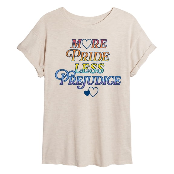 Instant Message - More Pride Less Prejudice - Women's Oversized Graphic T-shirt