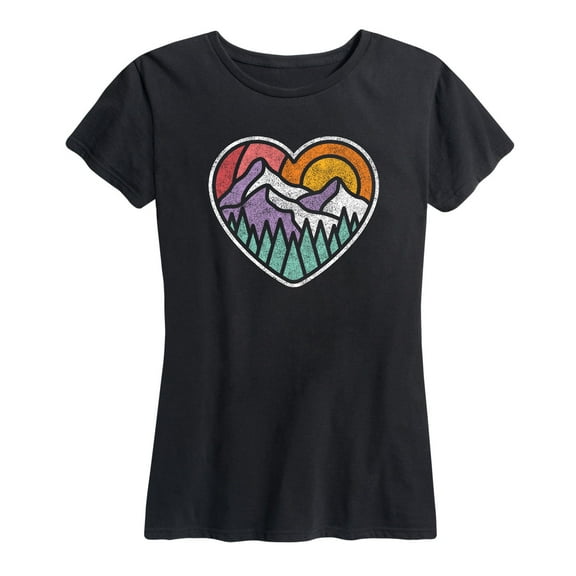 Instant Message - Mountain Forest Heart - Women's Short Sleeve Graphic T-Shirt